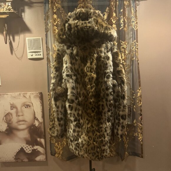 SpiritHoods faux fur leopard coat L NWT - Picture 4 of 12